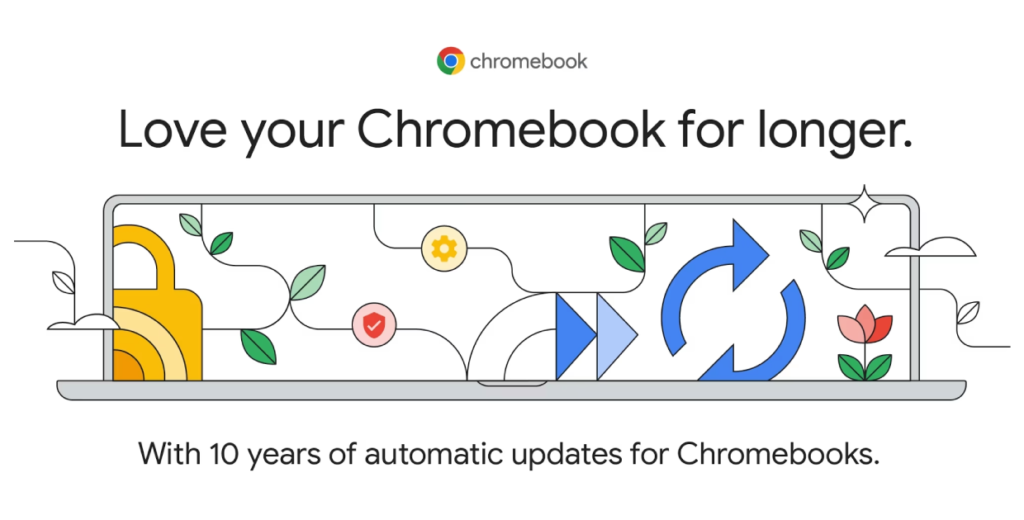 Augmentation de la durée des mises à jour à 10 années pour les Chromebooks de Google