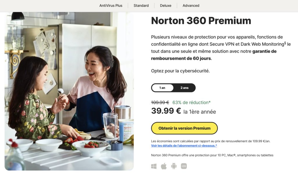 Prix Norton Anti-virus 360