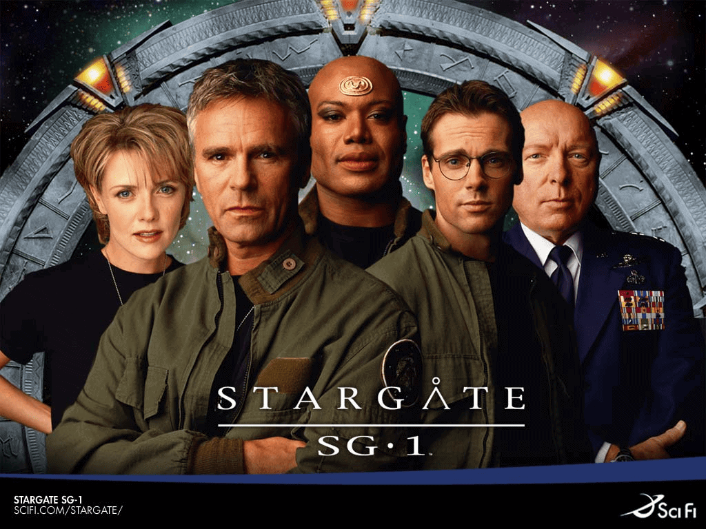 Equipe SG-1 de la première série Stargate du même nom avec Richard Dean Anderson l'acteur qui jouait aussi le rôle de MacGyver