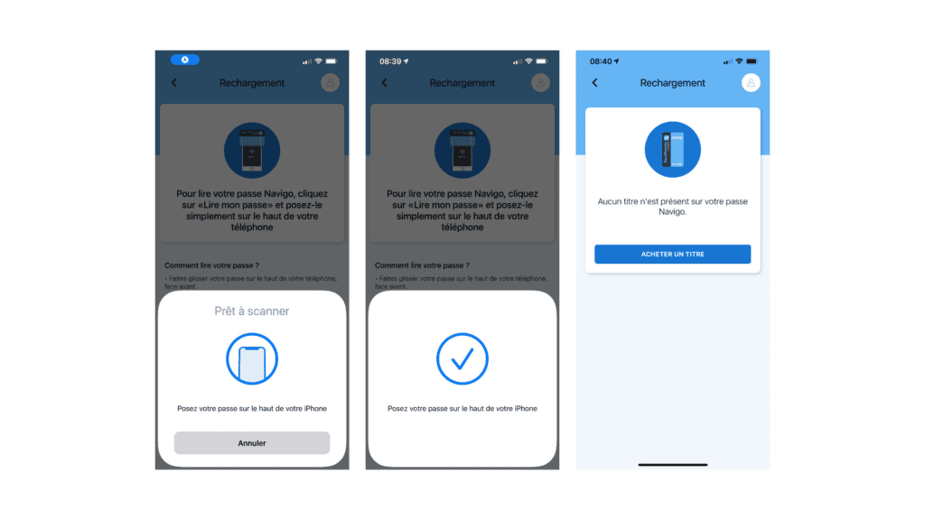 Utilisation de l'application sur iPhone pour recharger votre pass Navigo (déjà possible depuis plusieurs mois)
