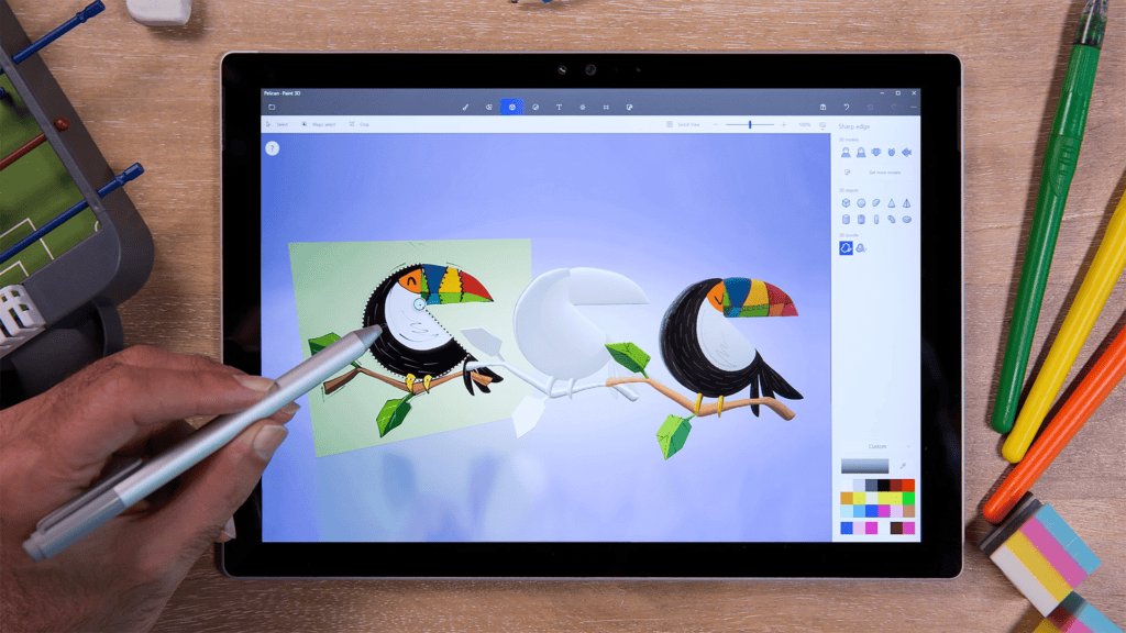 Interface de l'application Microsoft Paint 3D - Source Microsoft